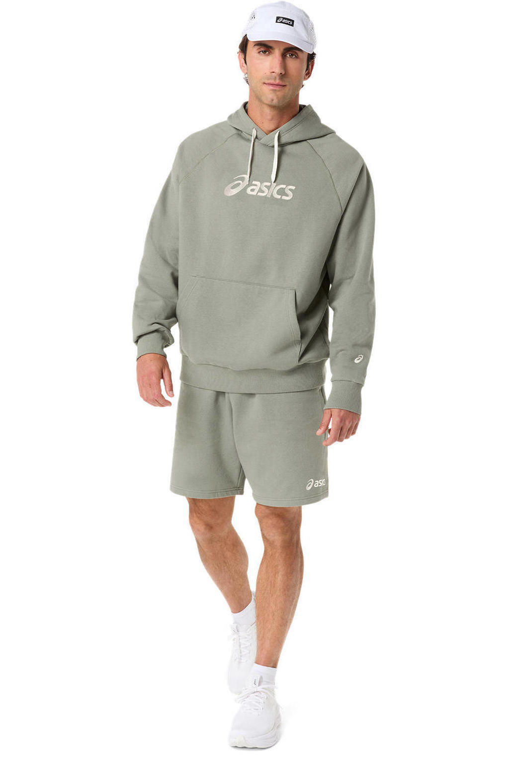 Lichtgroene heren sporthoodie van fleece