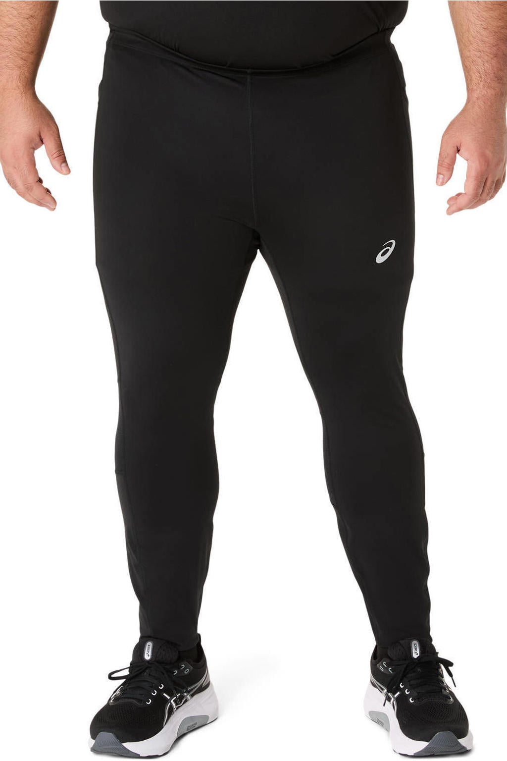 Zwarte heren sporttight Core van polyester met slim fit, elastische tailleband met koord en effen