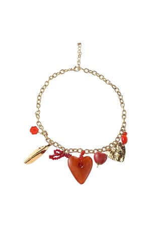 gold plated ketting BJ18633 met bedels