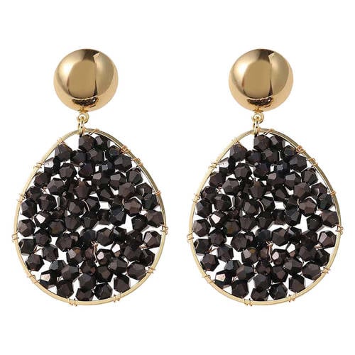 Candy Sweet Jewellery oorbellen CS24273 goudkleurig/zwart afbeelding