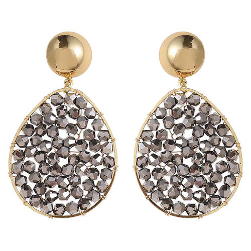 Candy Sweet Jewellery oorbellen CS24272 goudkleurig/grijs afbeelding