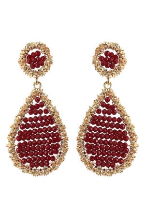 oorbellen CS24238 goudkleurig/donkerrood
