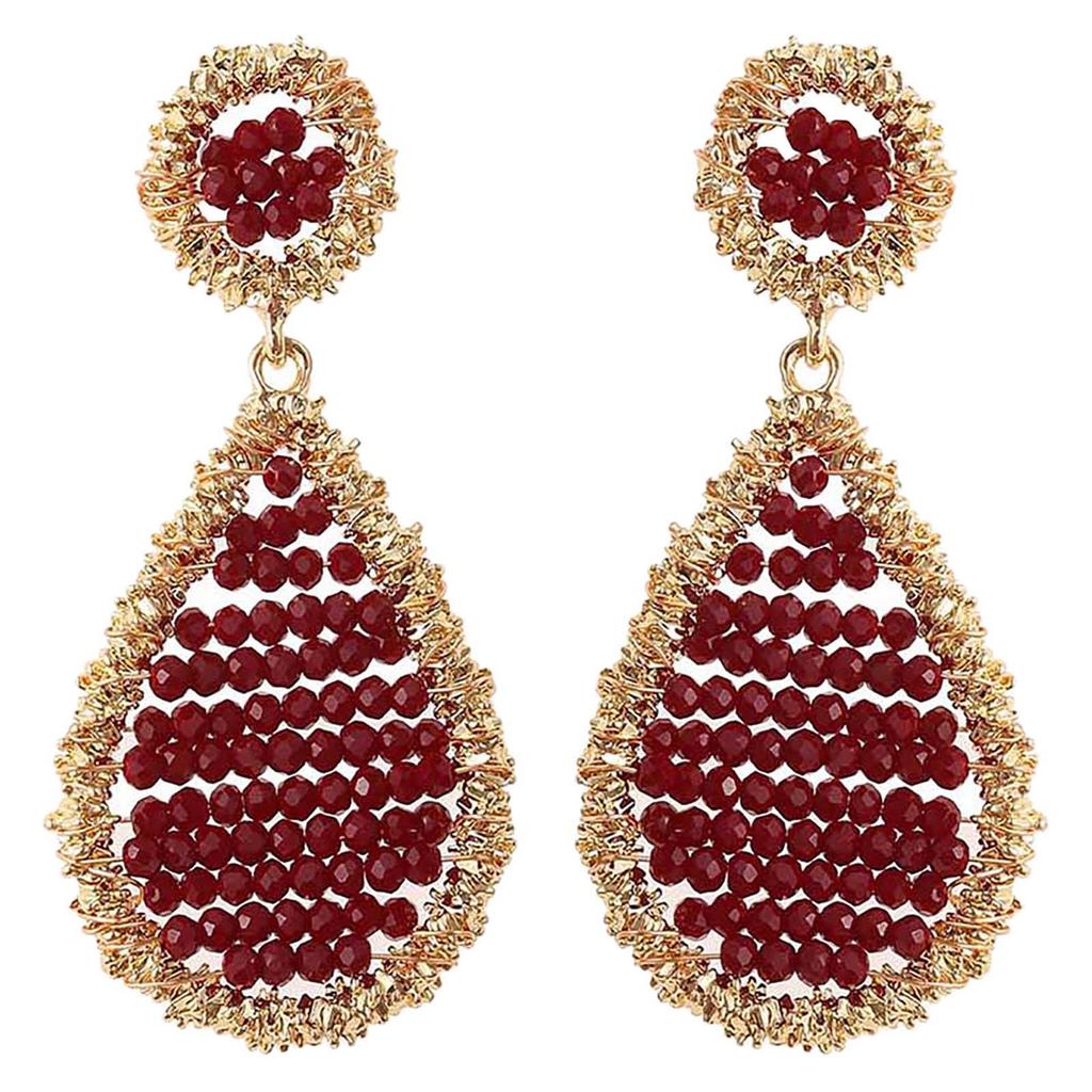 Candy Sweet Jewellery oorbellen CS24238 goudkleurig/donkerrood