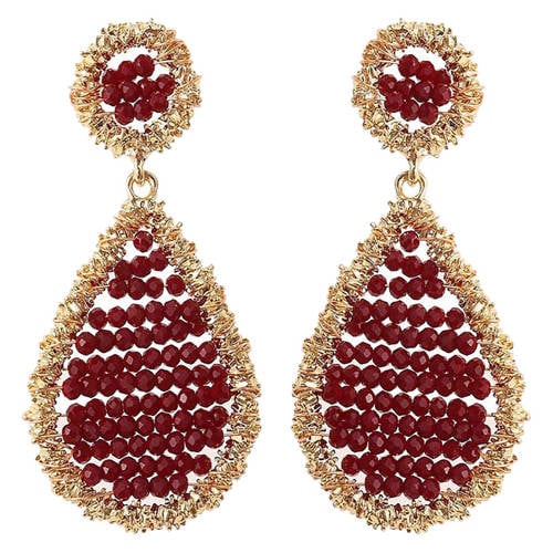 Candy Sweet Jewellery oorbellen CS24238 goudkleurig/donkerrood afbeelding