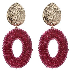 oorbellen CS22788 goudkleurig/roze