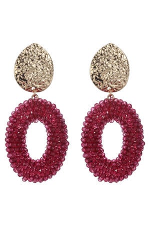 oorbellen CS22788 goudkleurig/roze