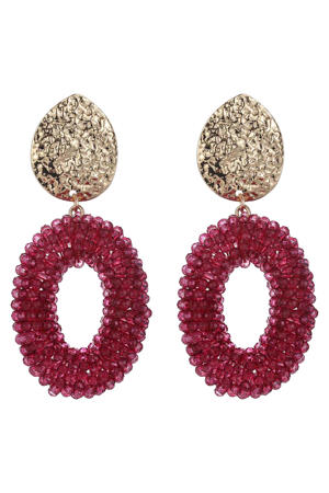 oorbellen CS22788 goudkleurig/roze