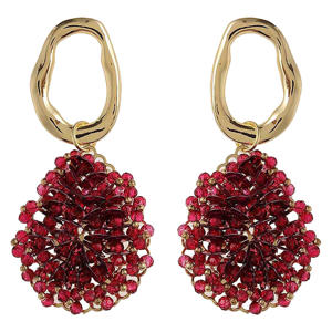 oorbellen CS24243 goudkleurig/framboos