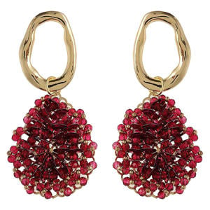 oorbellen CS24243 goudkleurig/framboos