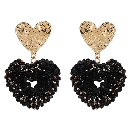 Candy Sweet Jewellery oorbellen CS24245 goudkleurig/zwart afbeelding