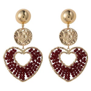 oorbellen CS24254 goudkleurig/donkerrood