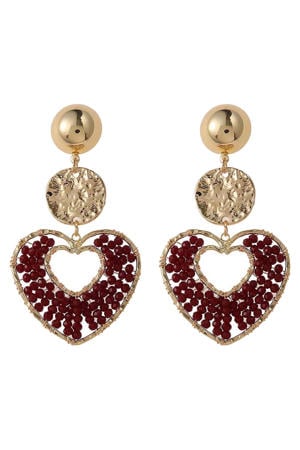 oorbellen CS24254 goudkleurig/donkerrood