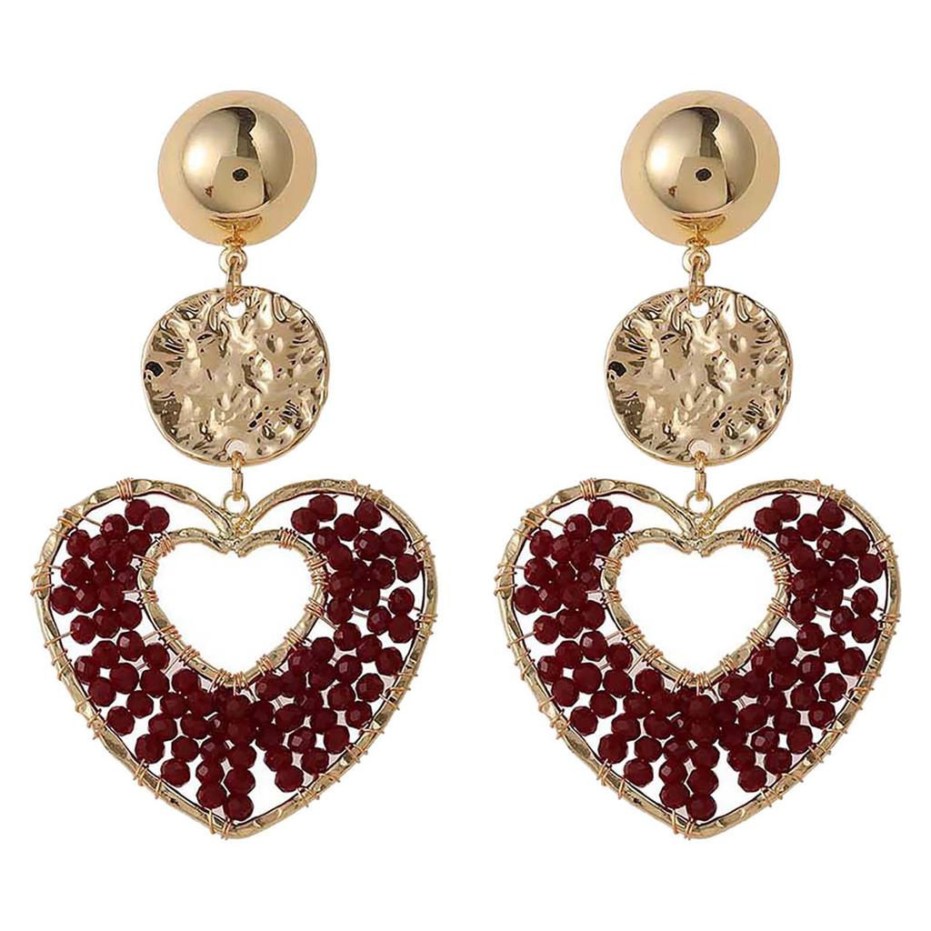 Candy Sweet Jewellery oorbellen CS24254 goudkleurig/donkerrood