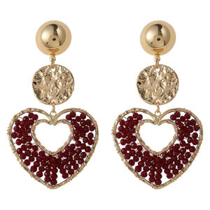 oorbellen CS24254 goudkleurig/donkerrood