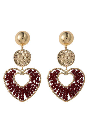 oorbellen CS24254 goudkleurig/donkerrood