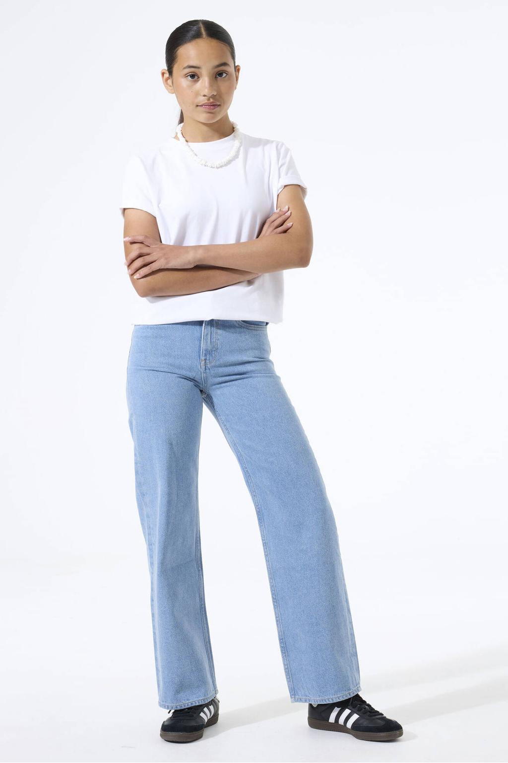 Garcia high waist straight leg jeans medium blue denim