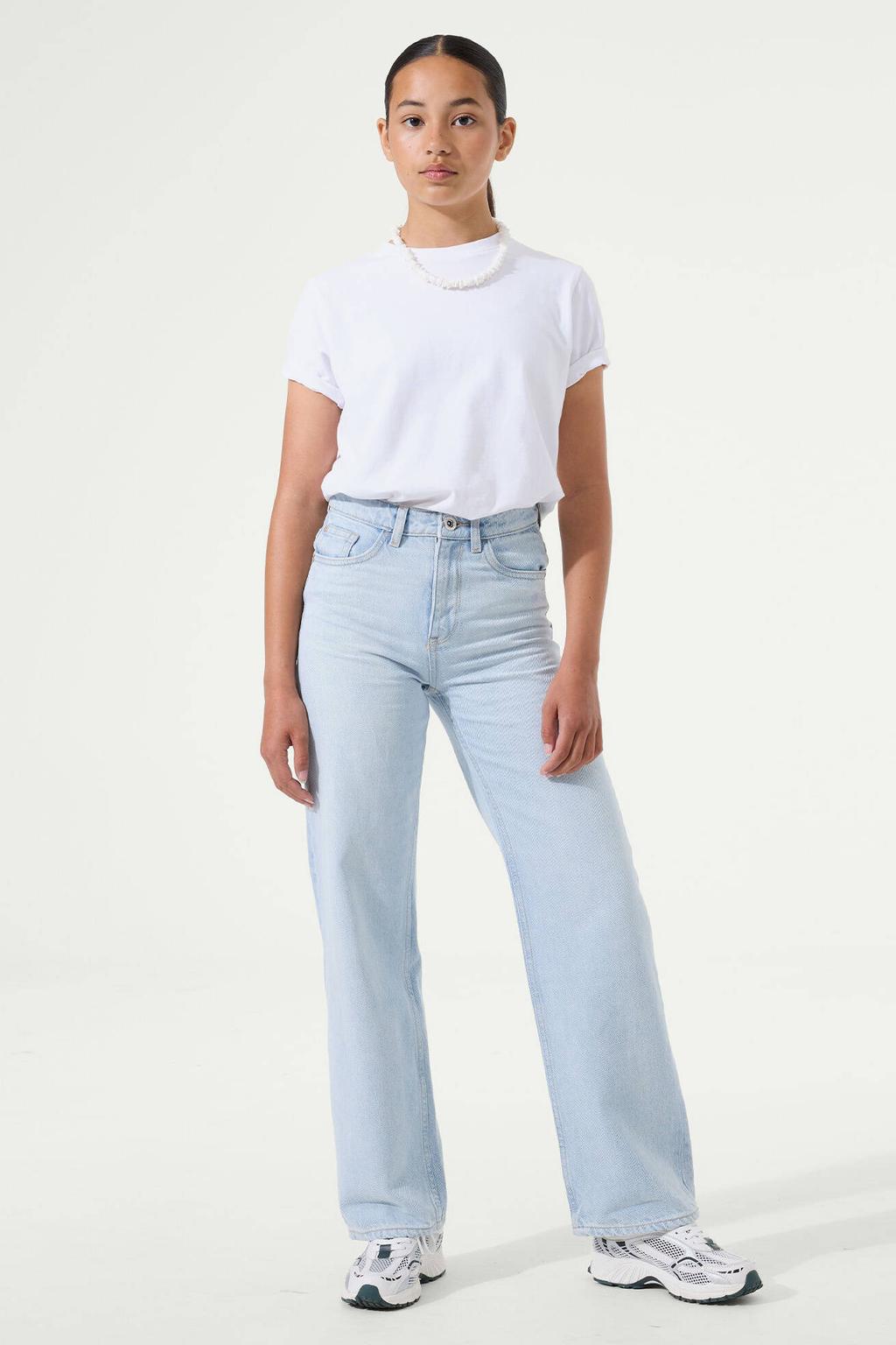 Garcia high waist straight leg jeans light blue denim