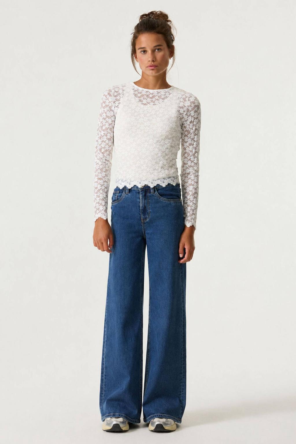 Garcia Annemay Wide high waist wide leg jeans dark blue denim