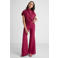 Ruby top met plooien detail wijnrood