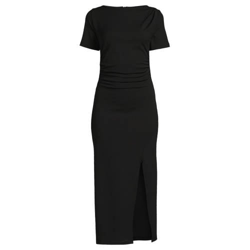 Ruby midi jurk met ingerimpeld detail zwart afbeelding