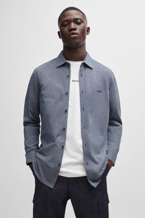 slim casual overhemd blauw
