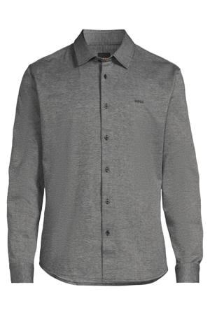 slim casual overhemd grijs