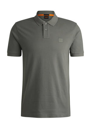 slim polo grijsgroen