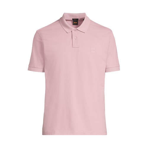 BOSS slim polo lichtroze afbeelding
