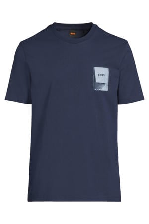 regular T-shirt donkerblauw