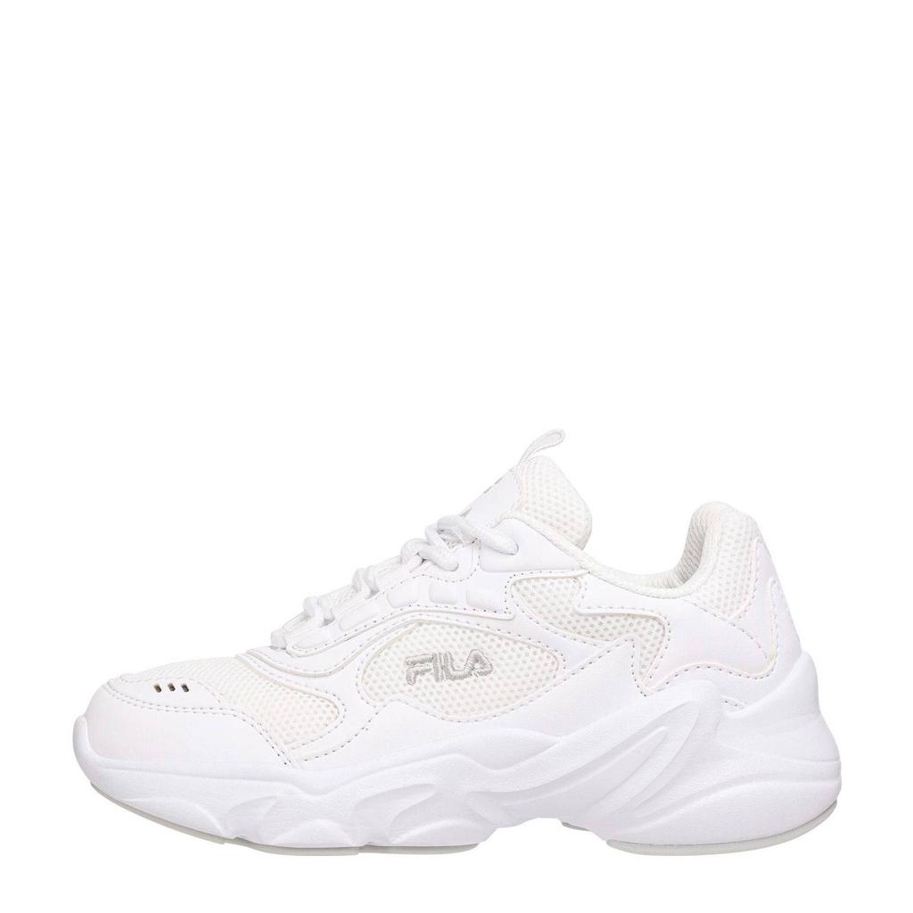Witte jongens en meisjes Fila Collene sneakers van mesh-pu/voering: mesh/voetbed: eva met veters