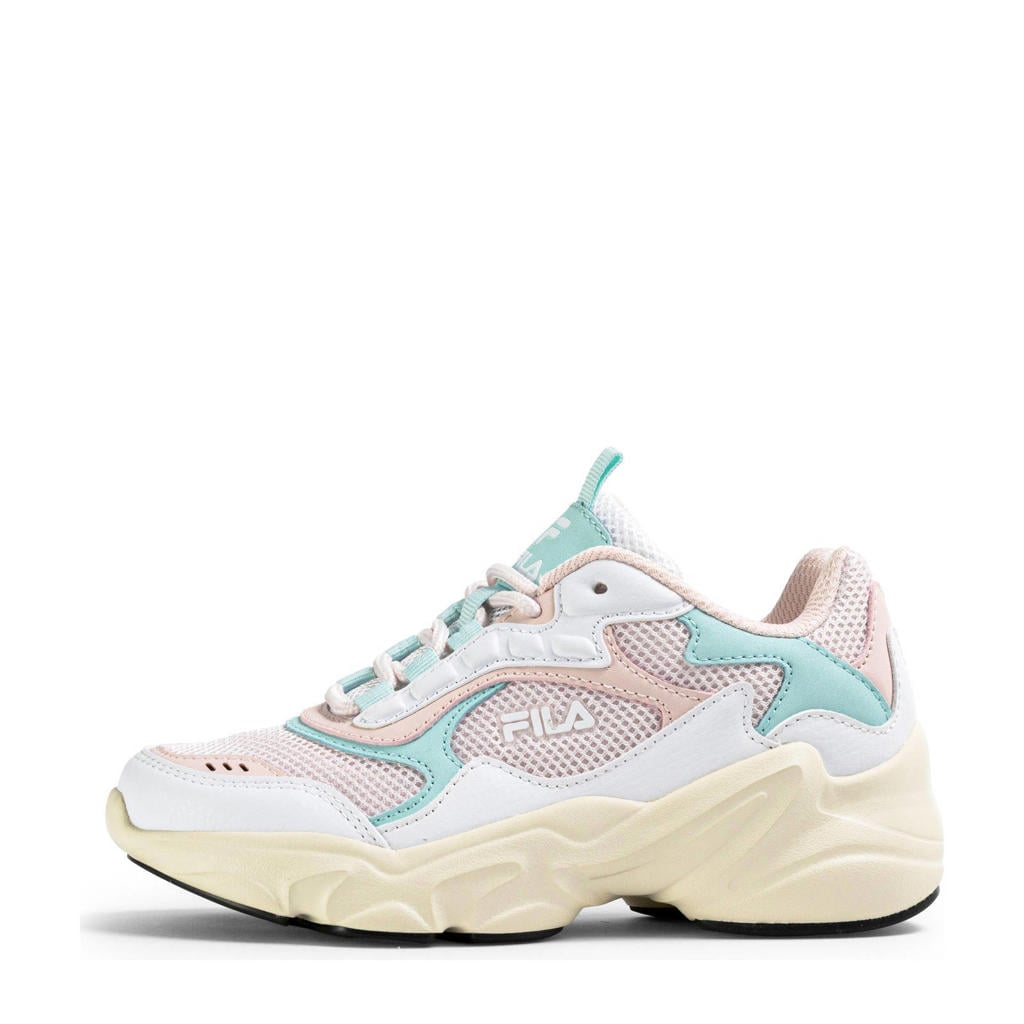 Lichtroze en lichtblauwe jongens en meisjes Fila Collene CB sneakers van mesh-pu/voering: mesh/voetbed: eva met veters