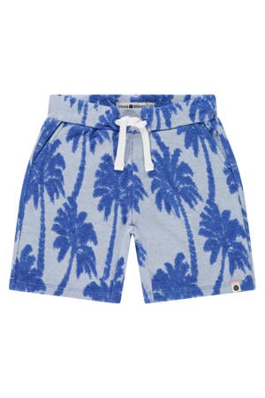 sweatshort lichtblauw met textuur