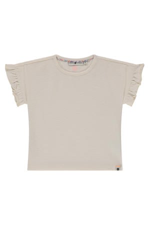 T-shirt met textuur beige