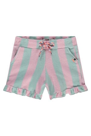 gestreepte casual short groen met textuur