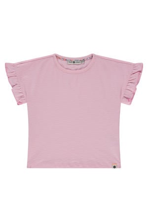 T-shirt met textuur roze