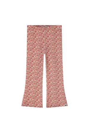flared gebloemde legging roze