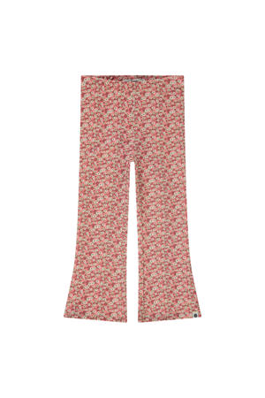 flared gebloemde legging roze