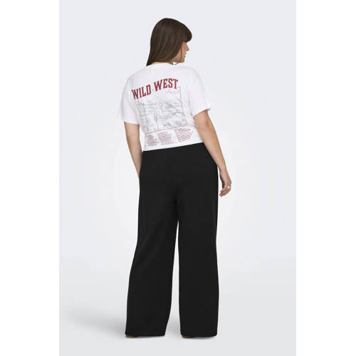 ONLY CARMAKOMA wide leg high waist casual broek zwart afbeelding