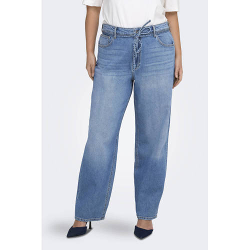 ONLY CARMAKOMA high waist straight leg jeans medium blue denim afbeelding