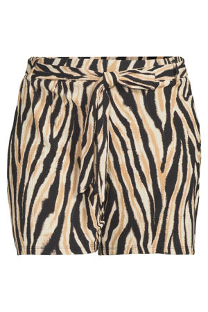 crinkle short met zebraprint