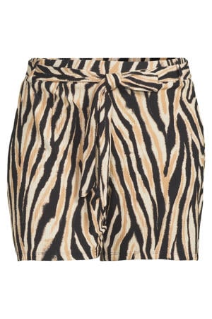 crinkle short met zebraprint