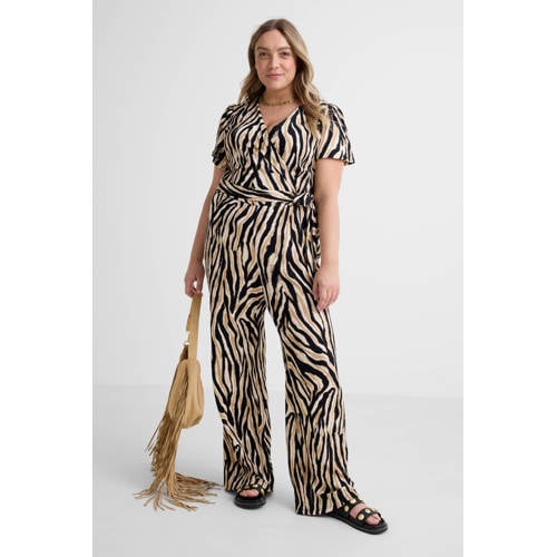 GREAT LOOKS crinkle jumpsuit met zebraprint afbeelding