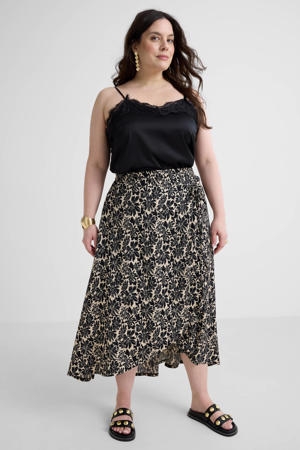 crinkle maxi wikkelrok met bloemenprint