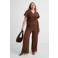 GREAT LOOKS crinkle jumpsuit bruin