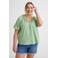 GREAT LOOKS crinkle top met strikkraag lichtgroen