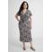 GREAT LOOKS crinkle overslagjurk met bloemenprint blauw/bruin