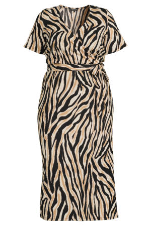 crinkle overslagjurk met zebraprint multi