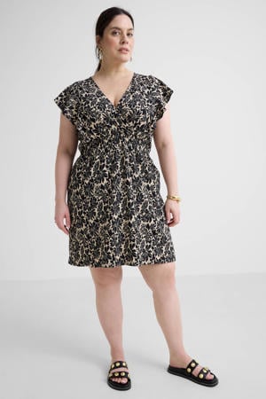crinkle jurk met bloemenprint