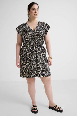 crinkle jurk met bloemenprint
