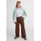 GREAT LOOKS crinkle wide leg broek bruin